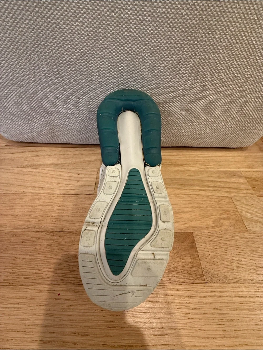 Nike Kids Air Max 270 React White Teal Lace-Up Sneakers